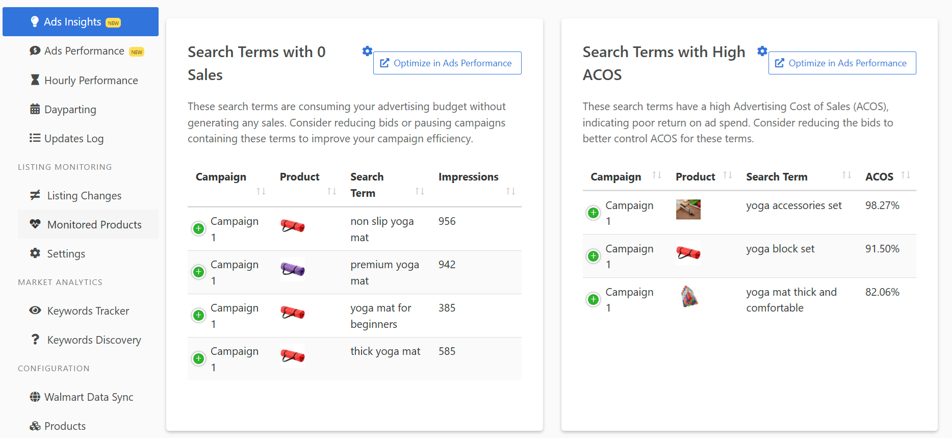 Sponsored Search Dashboard