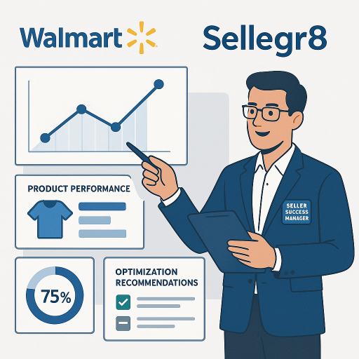 Seller Success Manager explaining Walmart marketplace performance data and optimization recommendations